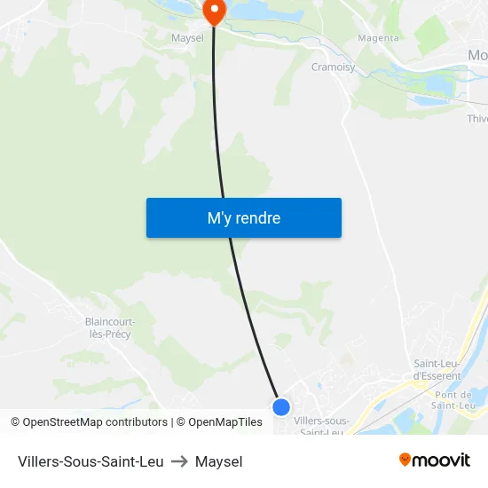 Villers-Sous-Saint-Leu to Maysel map