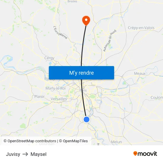 Juvisy to Maysel map