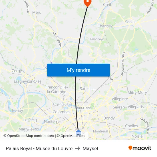 Palais Royal - Musée du Louvre to Maysel map