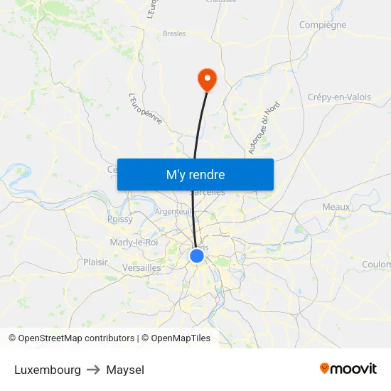 Luxembourg to Maysel map