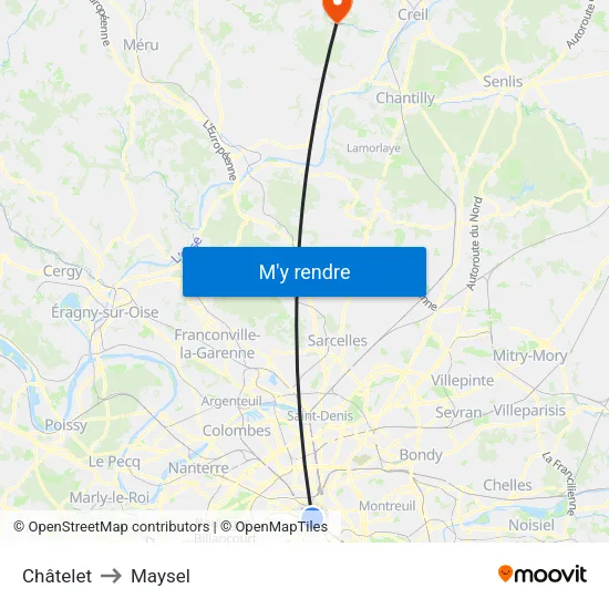 Châtelet to Maysel map