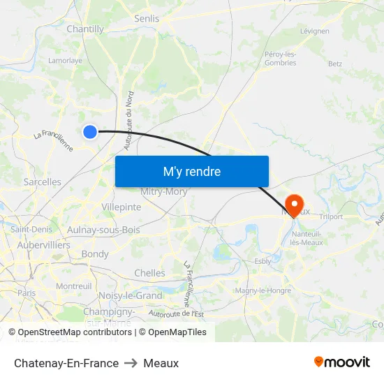 Chatenay-En-France to Meaux map