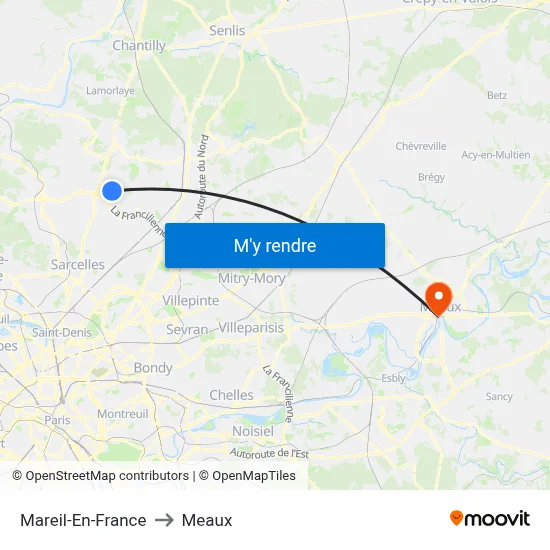 Mareil-En-France to Meaux map