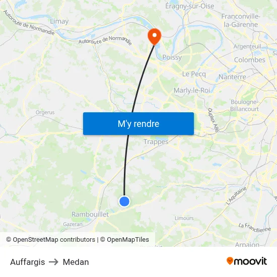 Auffargis to Medan map