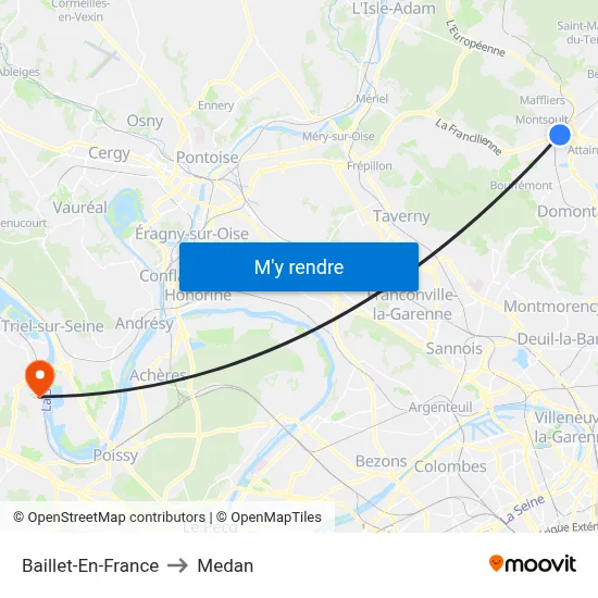 Baillet-En-France to Medan map