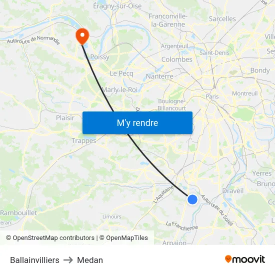 Ballainvilliers to Medan map