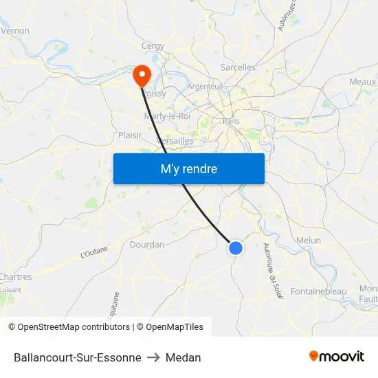 Ballancourt-Sur-Essonne to Medan map