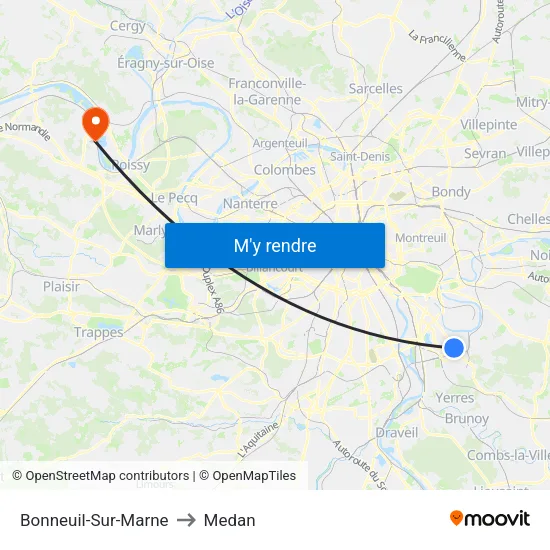 Bonneuil-Sur-Marne to Medan map