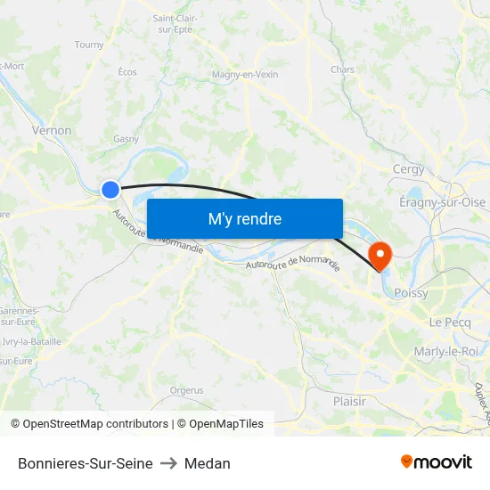 Bonnieres-Sur-Seine to Medan map
