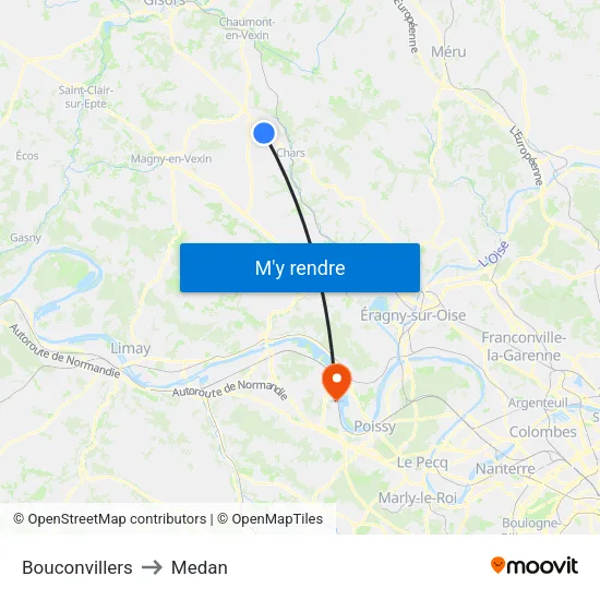 Bouconvillers to Medan map