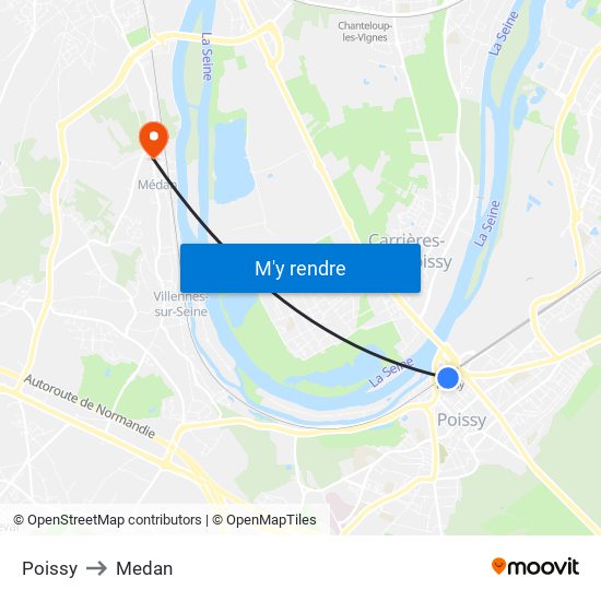 Poissy to Medan map