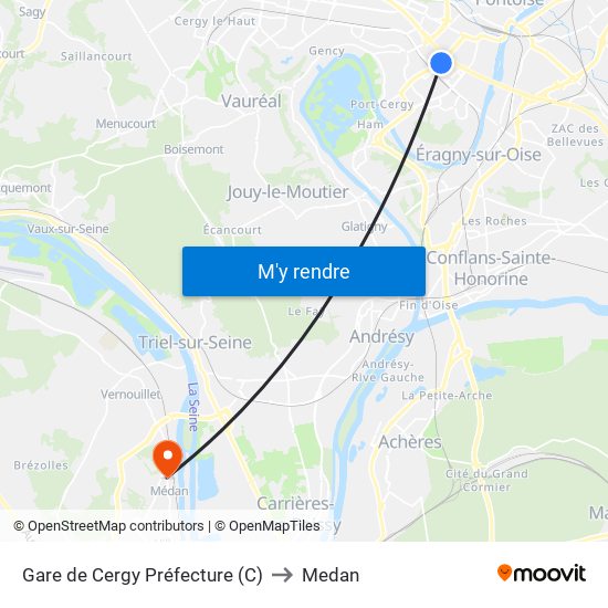 Gare de Cergy Préfecture (C) to Medan map