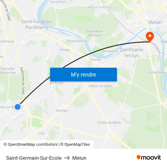 Saint-Germain-Sur-Ecole to Melun map