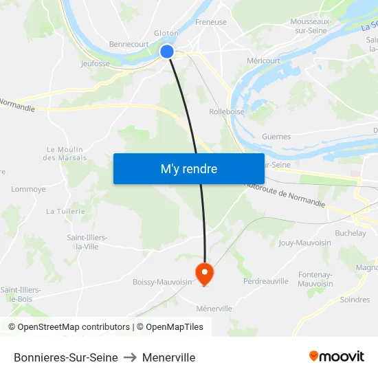 Bonnieres-Sur-Seine to Menerville map