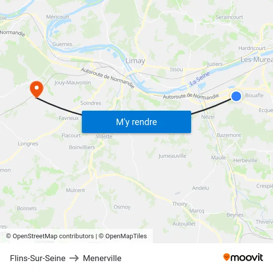 Flins-Sur-Seine to Menerville map