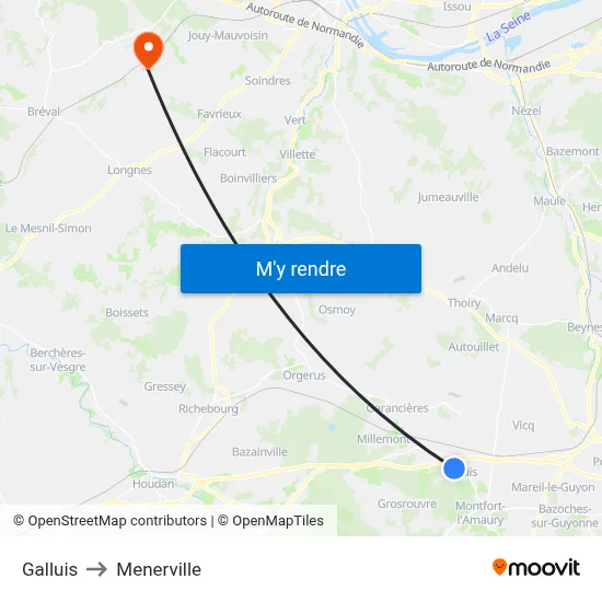 Galluis to Menerville map