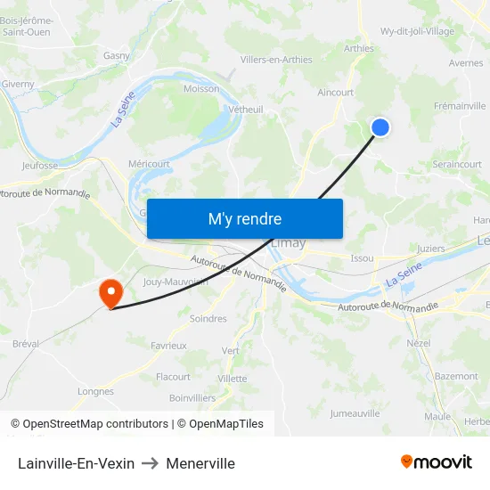 Lainville-En-Vexin to Menerville map