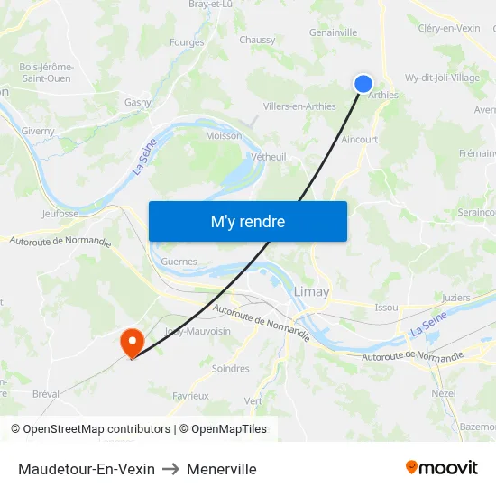 Maudetour-En-Vexin to Menerville map