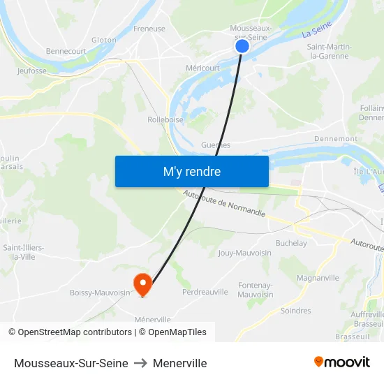 Mousseaux-Sur-Seine to Menerville map
