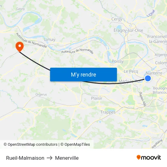 Rueil-Malmaison to Menerville map