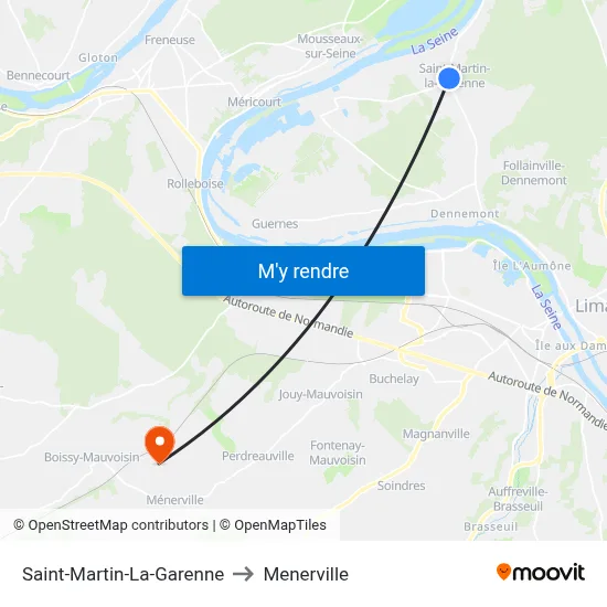 Saint-Martin-La-Garenne to Menerville map