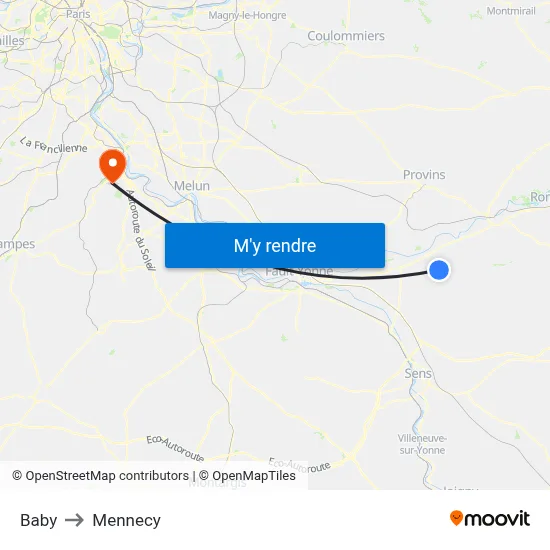Baby to Mennecy map