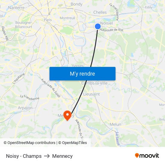 Noisy - Champs to Mennecy map