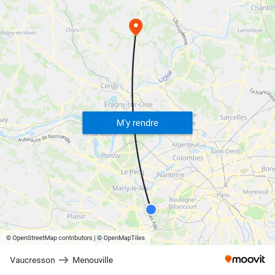 Vaucresson to Menouville map