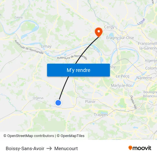 Boissy-Sans-Avoir to Menucourt map