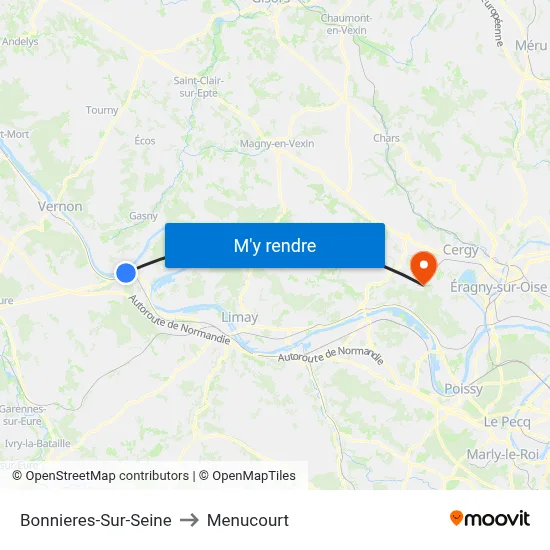 Bonnieres-Sur-Seine to Menucourt map