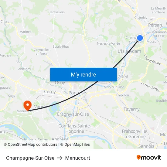 Champagne-Sur-Oise to Menucourt map