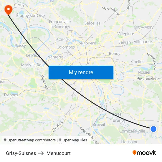 Grisy-Suisnes to Menucourt map