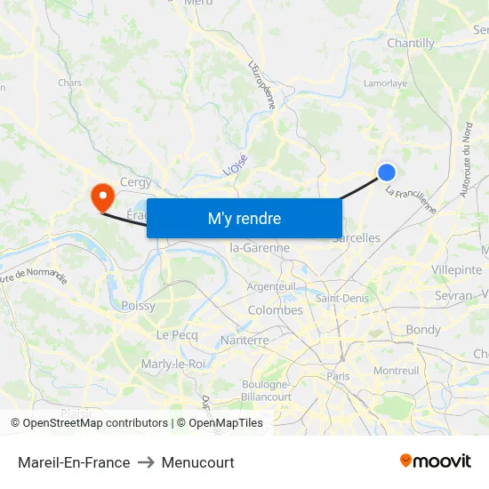 Mareil-En-France to Menucourt map