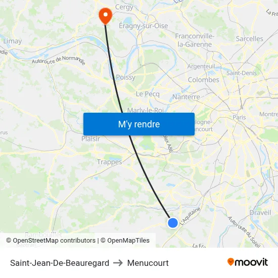 Saint-Jean-De-Beauregard to Menucourt map