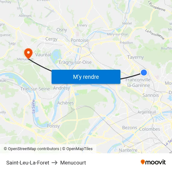 Saint-Leu-La-Foret to Menucourt map