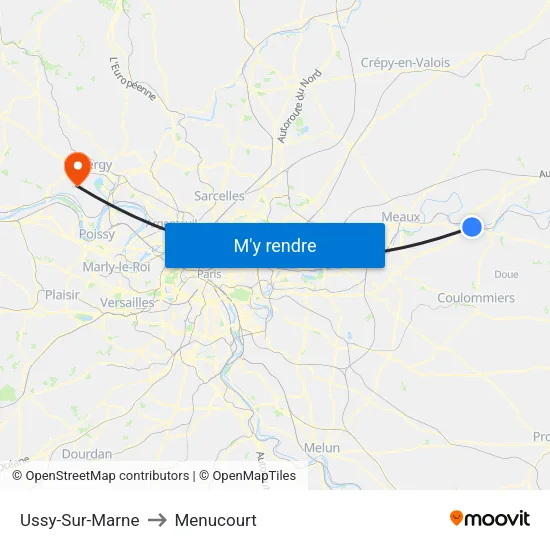 Ussy-Sur-Marne to Menucourt map