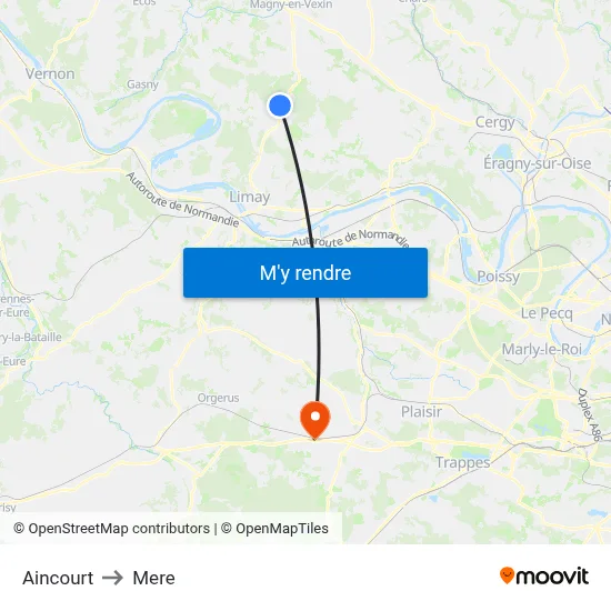Aincourt to Mere map