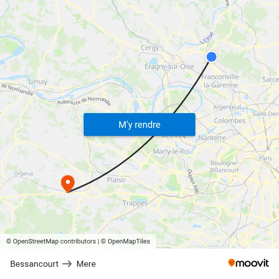 Bessancourt to Mere map