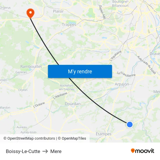 Boissy-Le-Cutte to Mere map