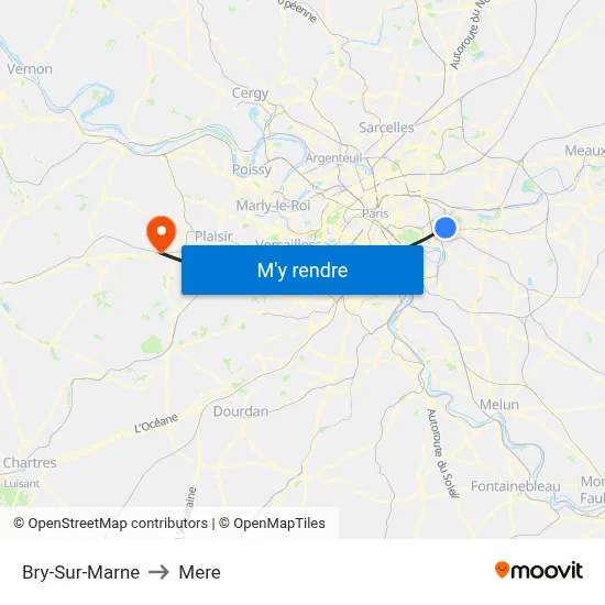 Bry-Sur-Marne to Mere map