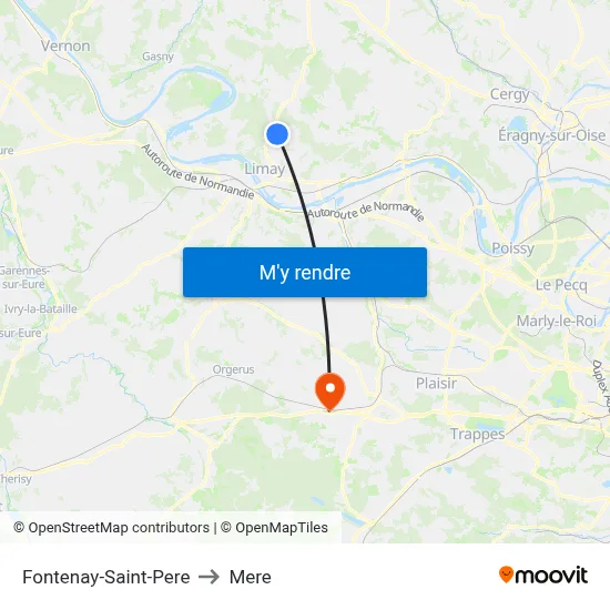 Fontenay-Saint-Pere to Mere map