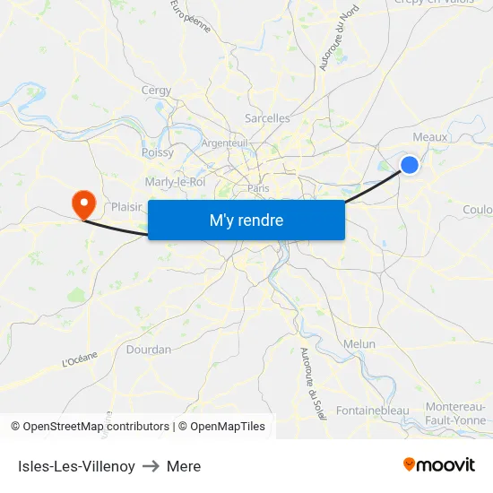 Isles-Les-Villenoy to Mere map