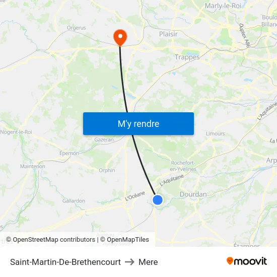 Saint-Martin-De-Brethencourt to Mere map