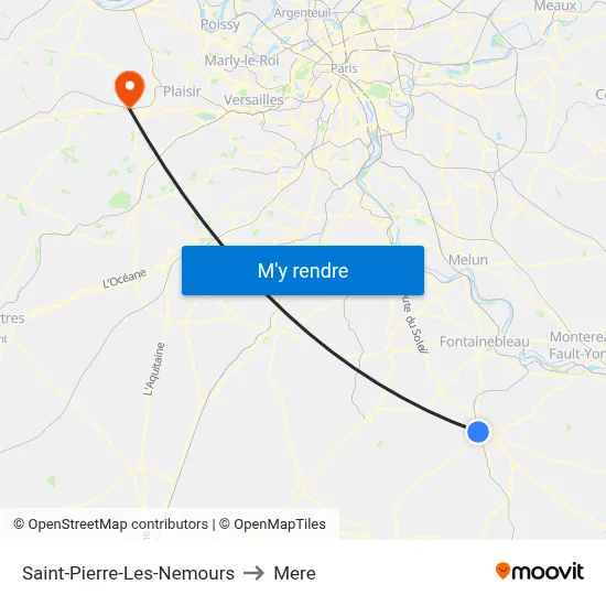 Saint-Pierre-Les-Nemours to Mere map