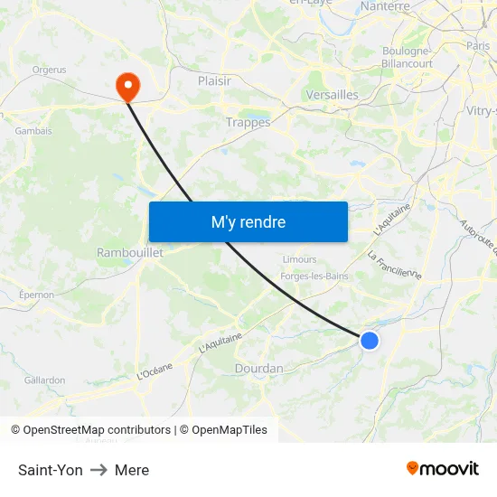 Saint-Yon to Mere map