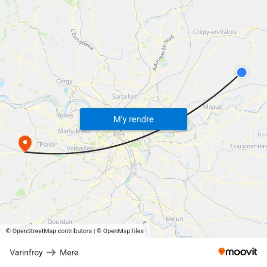 Varinfroy to Mere map