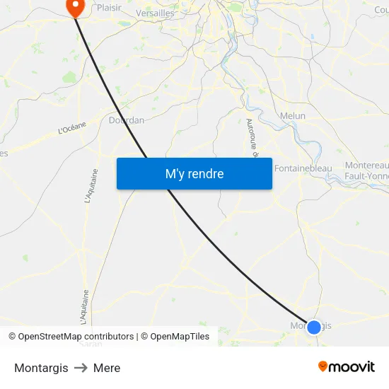 Montargis to Mere map