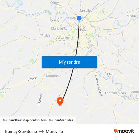 Epinay-Sur-Seine to Mereville map