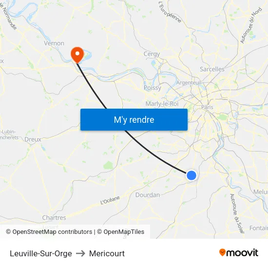 Leuville-Sur-Orge to Mericourt map