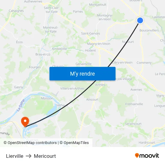 Lierville to Mericourt map